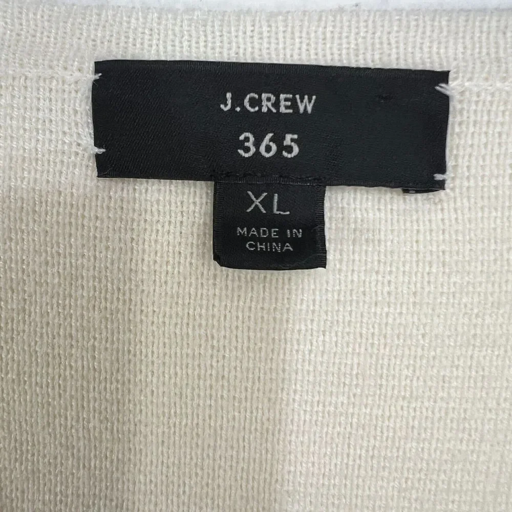 J Crew 365 Juliette Collarless Sweater Blazer‎ XL Open Front Wool Blend Cardigan